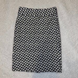Banana Republic Black White Pencil Midi Skirt